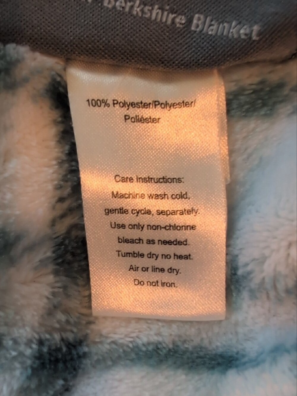Berkshire Light Blue Plush Throw Blanket - Soft Cozy Layer - Picture 4 of 5